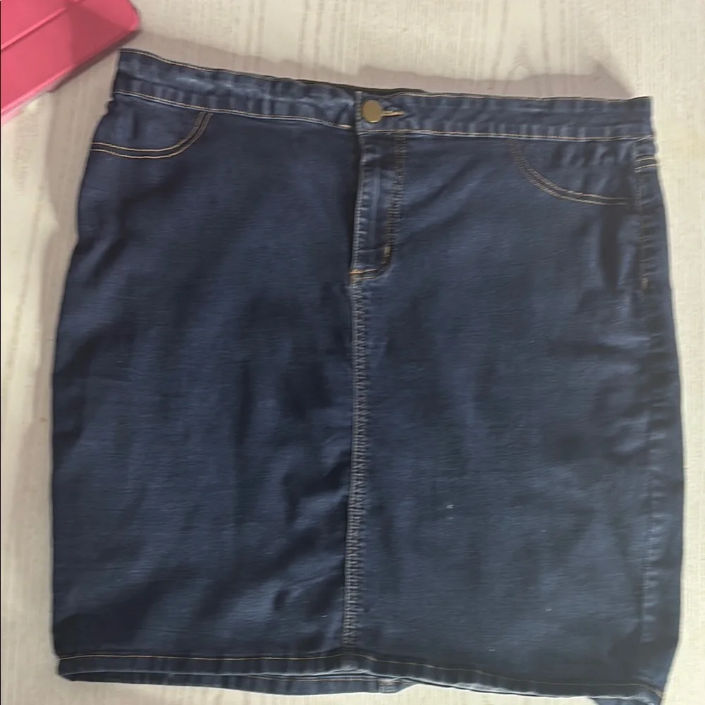 Classic Blue Denim Mini Pencil Skirt